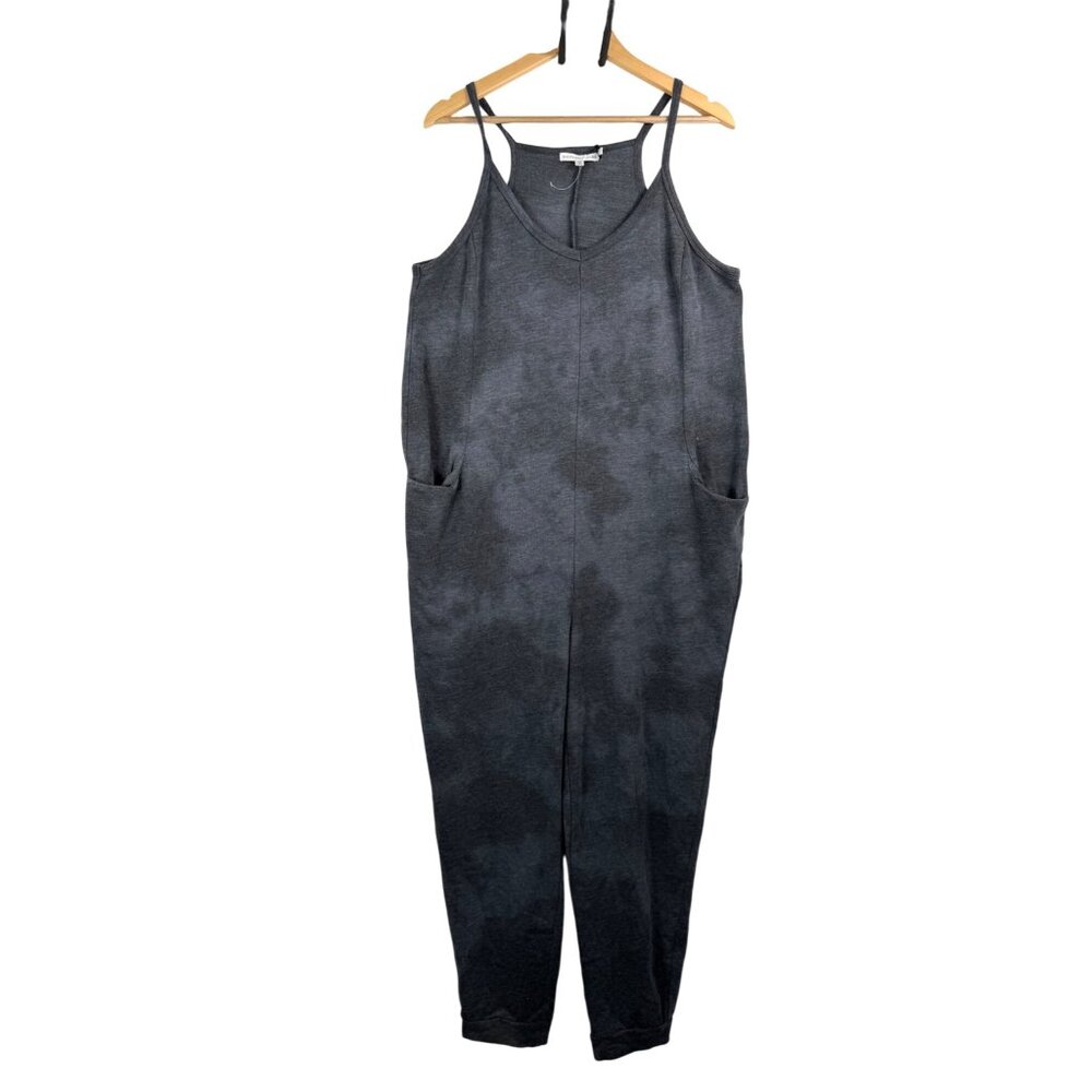 Sincerely Jules lagen oversized jersey knit jumpsuit charcoal tie dye sz‎ L